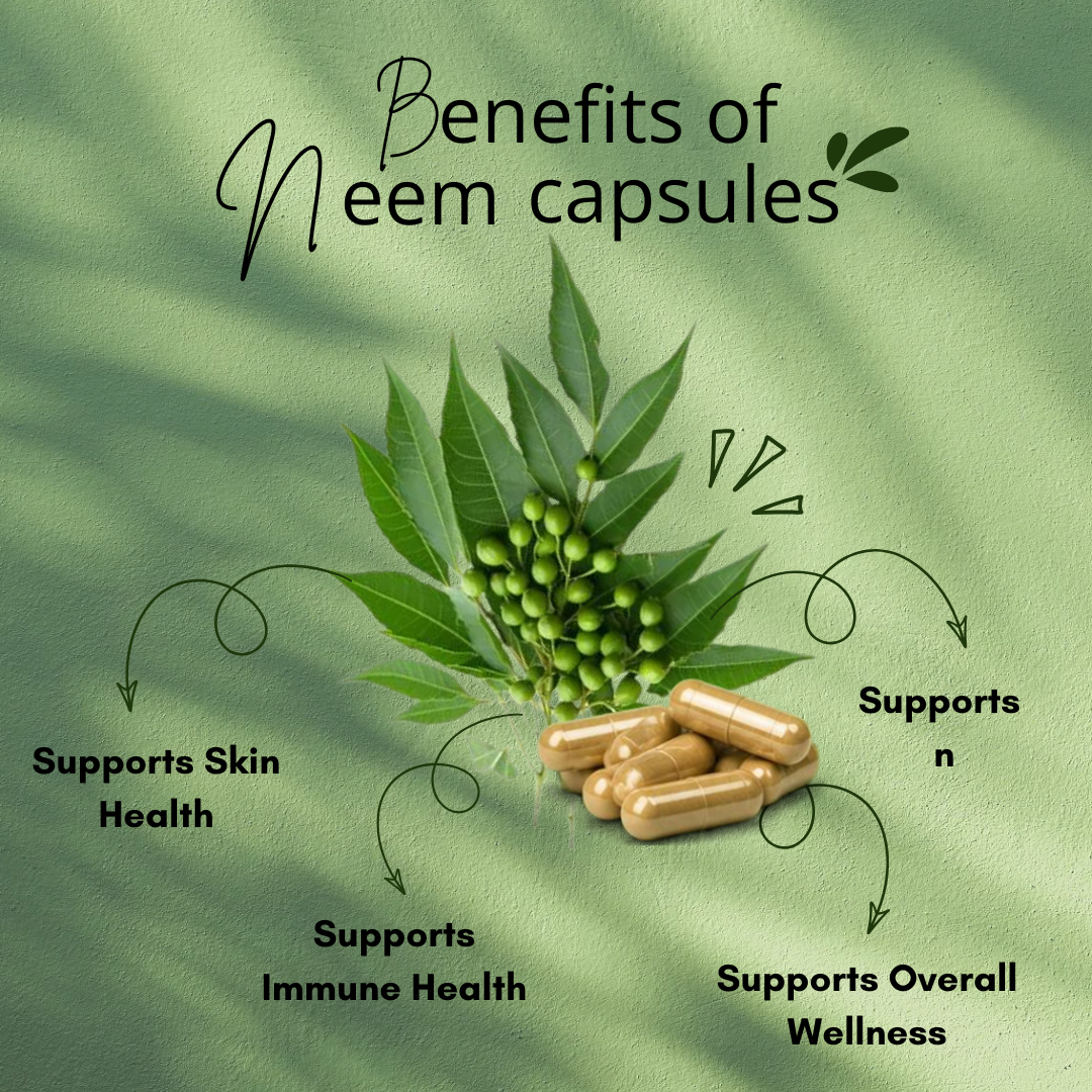 RAAJ Premium Organic Neem Capsules – 90 Vegan Capsules