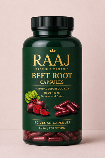 RAAJ Premium Organic Beet Root Capsules – 90 Vegan Capsules