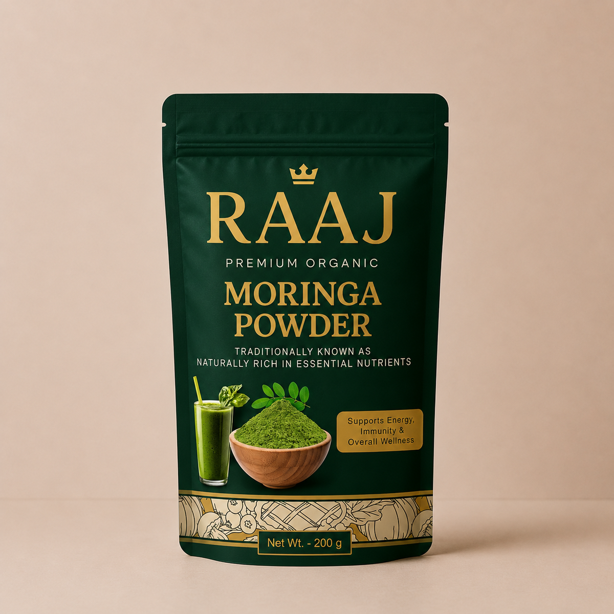 RAAJ Organic Moringa Powder - 200g