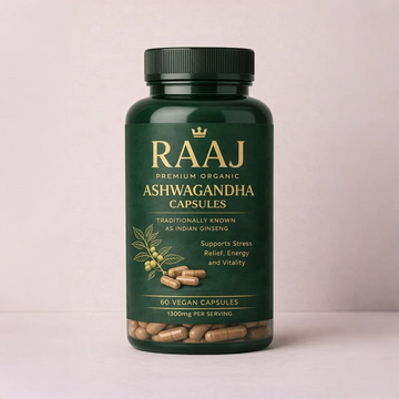 RAAJ Premium Organic Ashwagandha Capsules – 60 Vegan Capsules